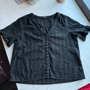 Madewell ruffle sleeve eyelet top